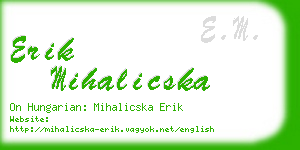 erik mihalicska business card